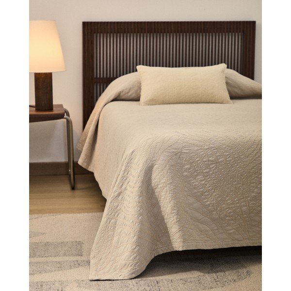 Prekrivač od jacquarda boje slonovače 240x260 cm Zenti – Kave Home-image-4