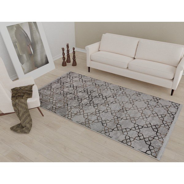 Sivi periv tepih 160x230 cm Kahve – Vitaus-image-1