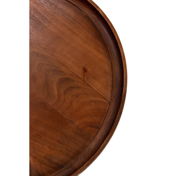 Tamno smeđi okrugao stolić za kavu od masivnog manga ø 80 cm Rose – MOME-image-2