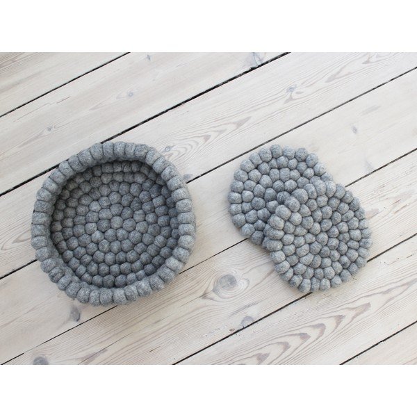 Metalik sivi podmetač od vunenih pompona Wooldot Ball Coaster, ⌀ 20 cm-image-3