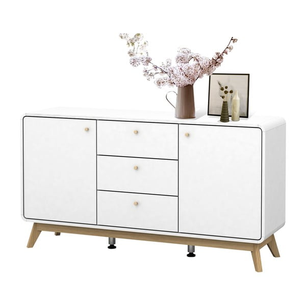 Bijela niska komoda 140x75 cm Caitlin – Støraa-image-2