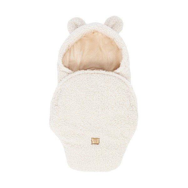 Krem pokrivač za povijanje od sherpa flisa 45x80 cm – Meowbaby