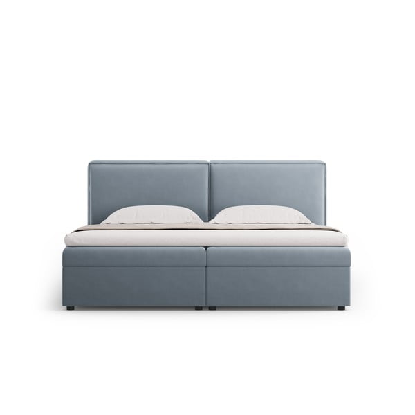 Svijetlo plavi boxspring krevet s prostorom za pohranu 160x200 cm Arendal – Cosmopolitan Design-image-4