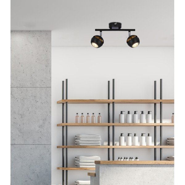 Crna/u zlatnoj boji stropna svjetiljka s metalnim sjenilom 8x32 cm Boni – Candellux Lighting-image-1