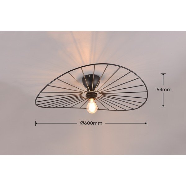 Mat crna stropna svjetiljka ø 60 cm Chapeau – Reality-image-4