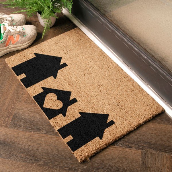 Otirač od kokosovih vlakana 40x60 cm Home Is Where the Heart Is – Artsy Doormats-image-1