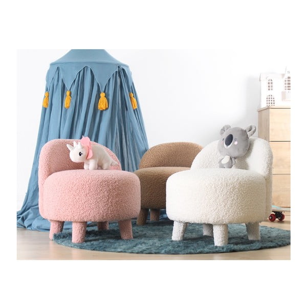 Svijetlo ružičasta dječja fotelja od bouclé tkanine Moouv – Artie-image-4