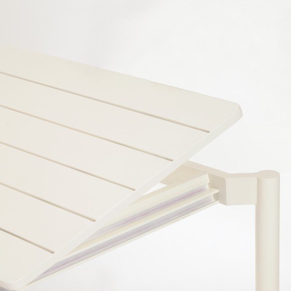 Bijeli aluminijski vrtni stol Kave Home Zaltana, 140 x 90 cm-image-4