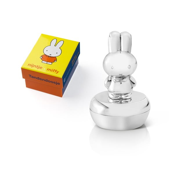 Metalna kutijica za prvi mliječni zub u sjajno srebrnoj boji ø 4x6 cm Miffy – Zilverstad-image-1