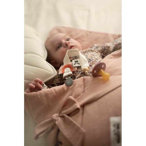 Roza pamučna deka za bebe 75x75 cm - Malomi Kids-image-4
