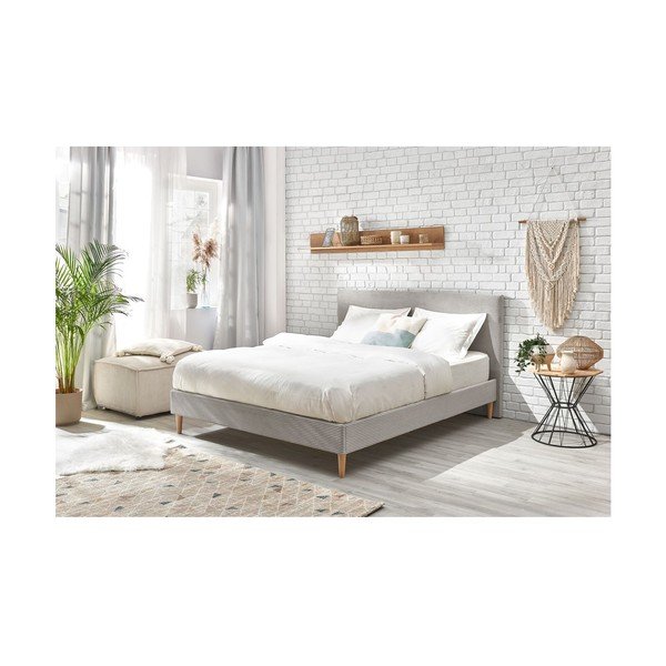 Bračni krevet od sivog sumota Bobochic Paris Anja Light, 160 x 200 cm-image-4