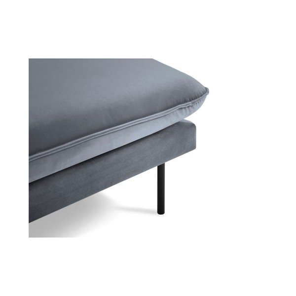 Siva baršunasta ležaljka Cosmopolitan Design Vienna, desni kut-image-4