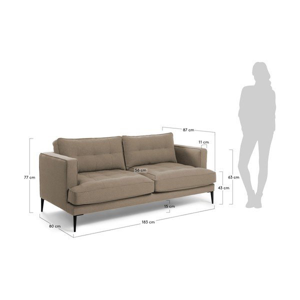 Svijetlosmeđa sofa Kave Home Vinny-image-4