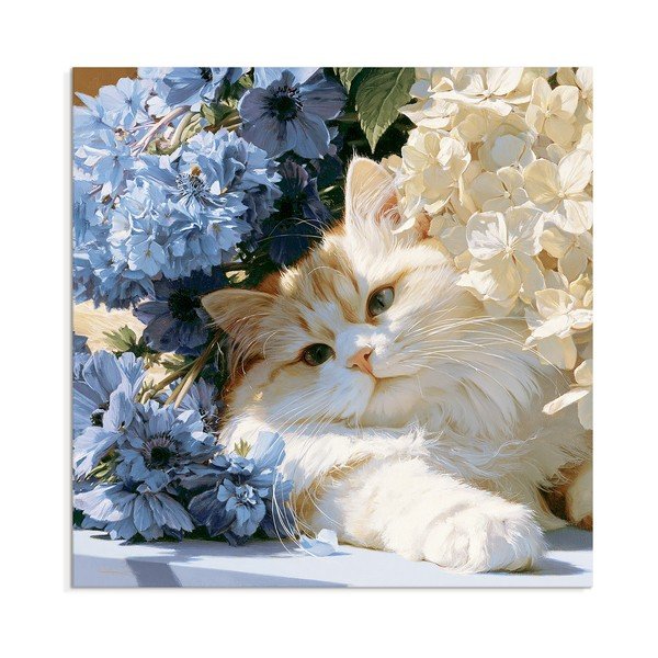 Tiskana slika na platnu 32x32 cm Floral Feline – Styler