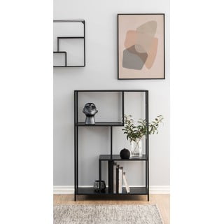 Crna polica za knjige 77x114 cm Seaford - Actona