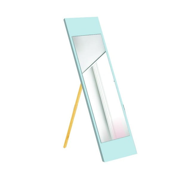 Stojeći zrcalo s tirkizno plavim okvirom oyo koncepta, 35 x 140 cm