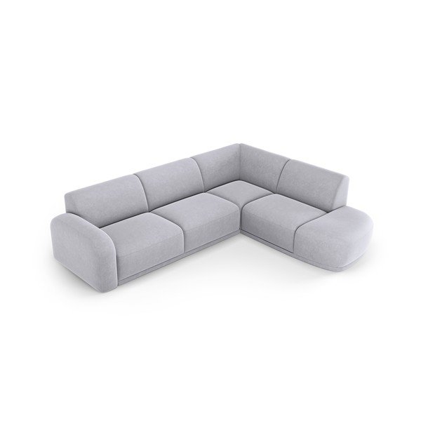 Svijetlo siva baršunasti kutna garnitura Erin – Micadoni Home-image-3