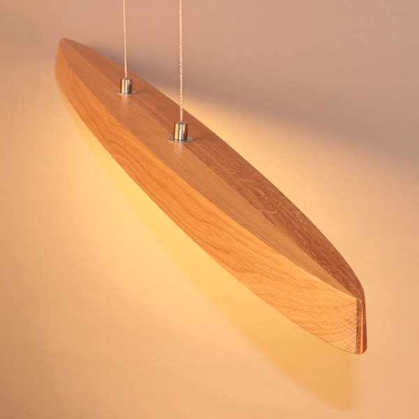 LED viseća svjetiljka s mogućnosti zatamnjivanja u srebrnoj boji/u prirodnoj boji s drvenim sjenilom Shine-wood – Fischer & Honsel-image-2