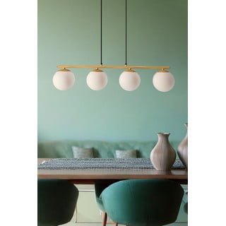 Bijela/u prirodnoj boji viseća svjetiljka sa staklenim sjenilom Carrine – Candellux Lighting