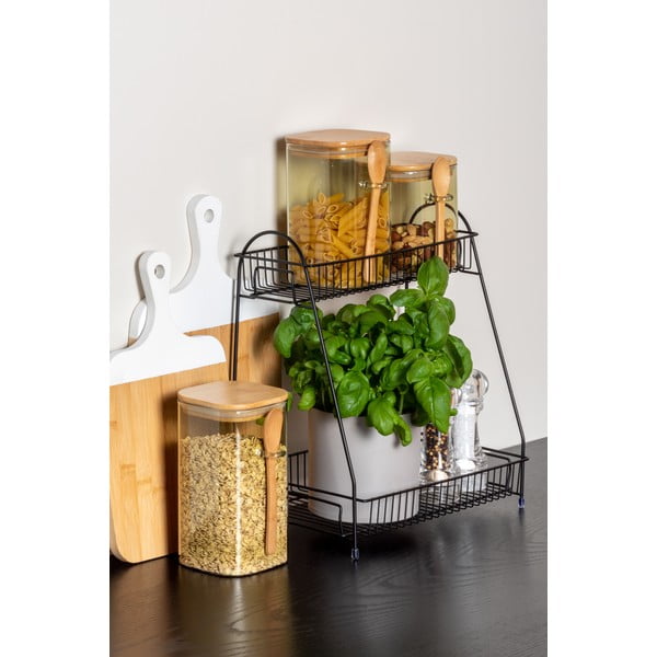 Crni metalni kuhinjski stalak s 2 police PT LIVING Tidy-image-1