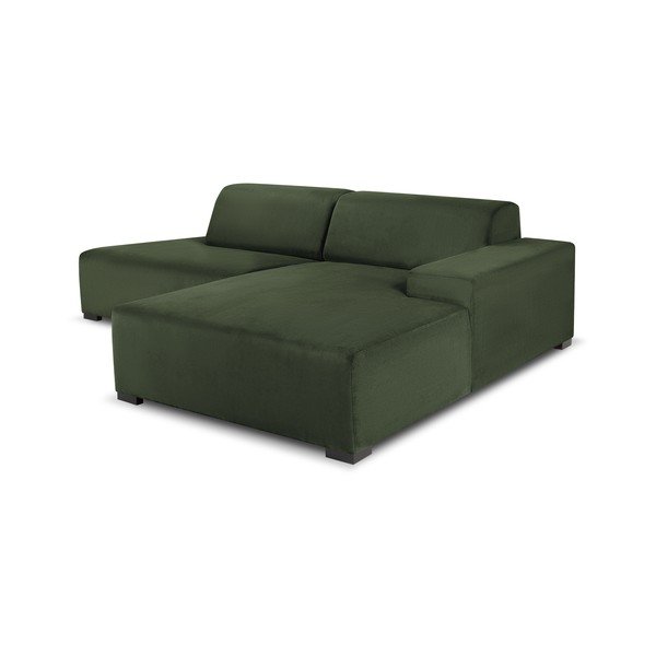Zelena baršunasta kutna sofa Cosmopolitan Design Hobart, desni kut-image-4