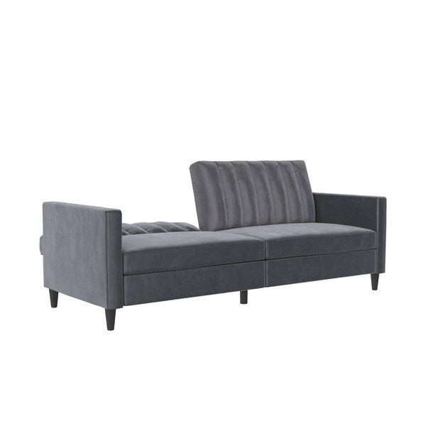 Siva baršunasti sofa 207 cm Celine – Støraa-image-2