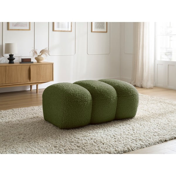 Zeleni tabure od bouclé tkanine Hippolyte – Bobochic Paris-image-1