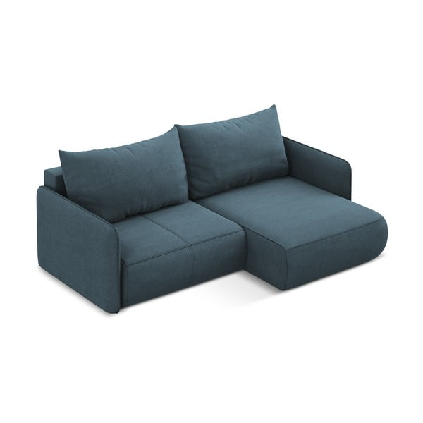 Plava sklopiva/s prostorom za odlaganje kutna garnitura (s desnim kutom) Nanea – Makamii-image-4