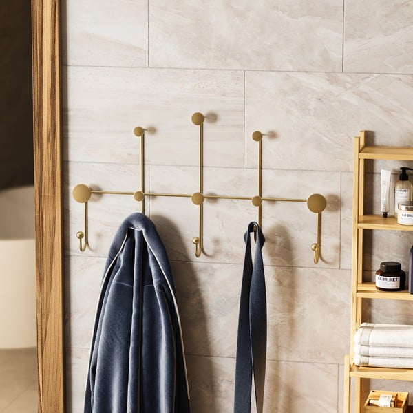 Metalna zidna vješalica u zlatnoj boji Dama – Kalune Design-image-1