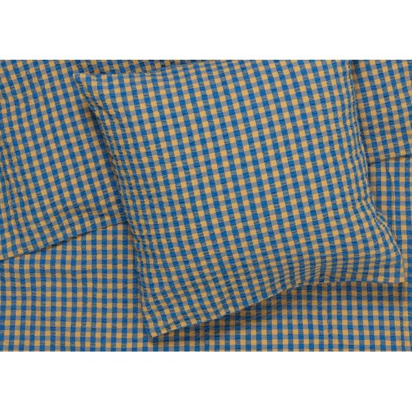 Oker žuto-plava posteljina za krevet za jednu osobu od krepa 140x200 cm Bæk&Bølge – JUNA-image-2