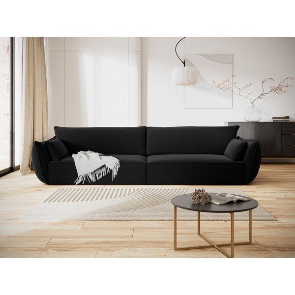 Crna baršunasta sofa 248 cm Vanda – Mazzini Sofas-image-1