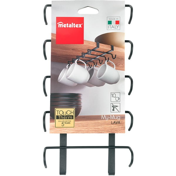 Crni viseći držač za šalice Metaltex My Mug Lava-image-4