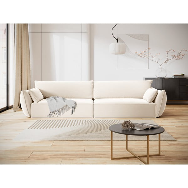 Bež baršunasta sofa 248 cm Vanda – Mazzini Sofas-image-1