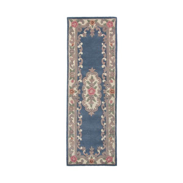 Plavi vuneni tepih Flair Rugs Aubusson, 67 x 210 cm