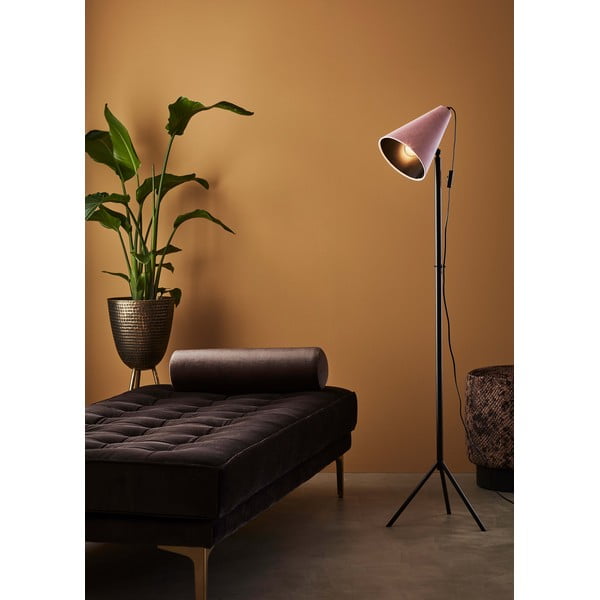 Crna podna svjetiljka s ružičastim sjenilom Markslöjd Cilla, visina 1,5 m-image-1
