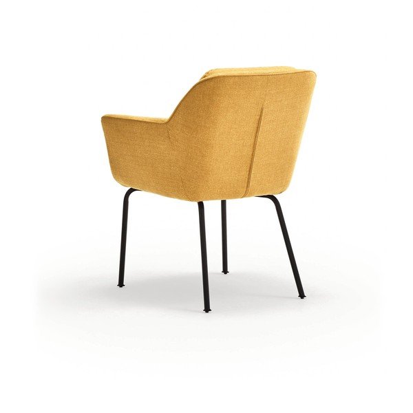 Senf žuta podstavljena blagovaonska stolica s naslonima za ruke Sadira – Teulat-image-4