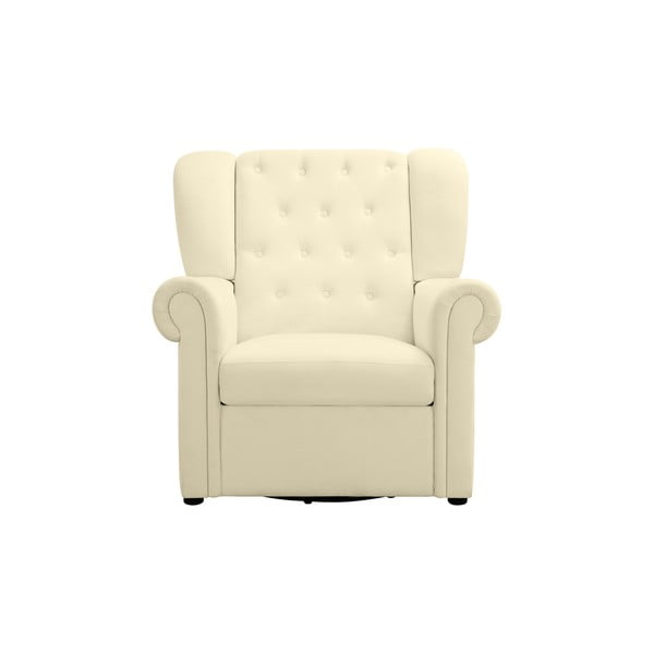 Bijela baršunasti fotelja za ljuljanje/chesterfield Lillyse – Støraa-image-3