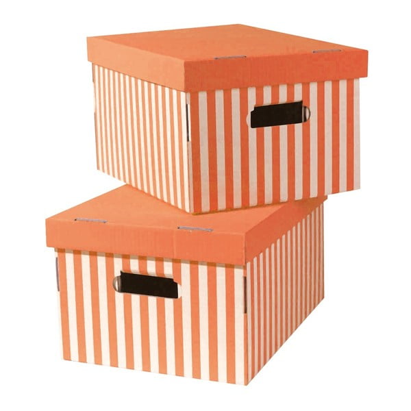 Set od 2 narančaste kutije za pohranu Compactor Stripes