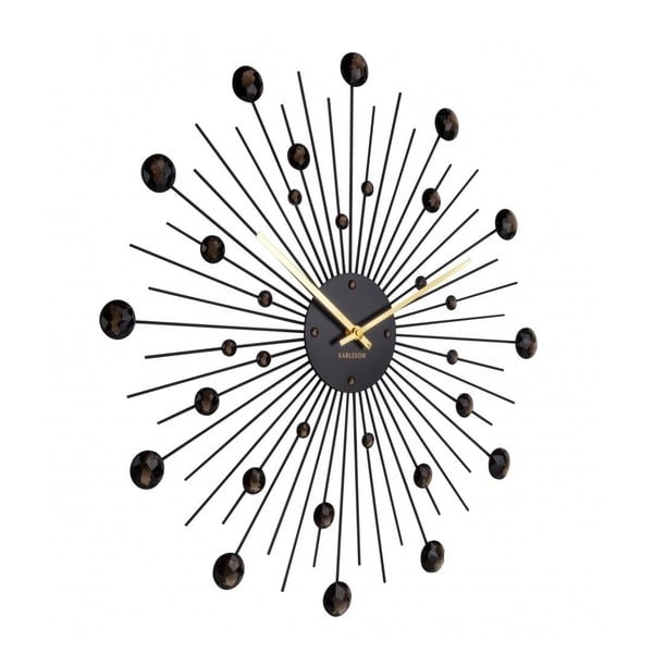 Zidni sat od kristala crne boje Karlsson Sunburst-image-2