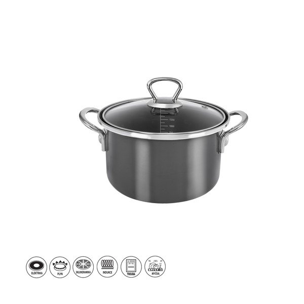 Emajliran lonac s poklopcem 1,75 l Metalic – Orion-image-3