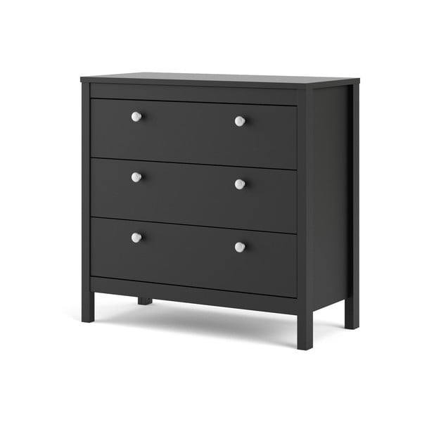 Crna niska komoda 82x80 cm Madrid – Tvilum-image-3