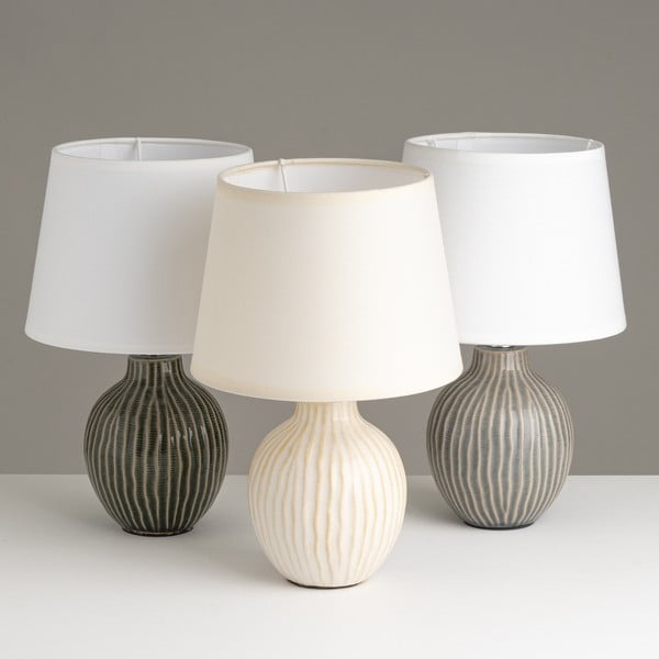 Krem stolna lampa keramička s tekstilnim sjenilom (visina 28 cm) – Casa Selección-image-2