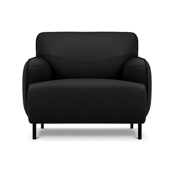 Crna kožna fotelja Windsor & Co Sofas Neso