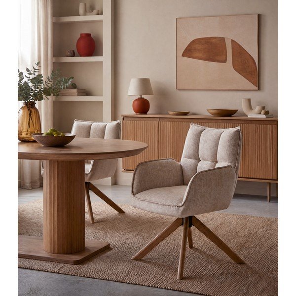 Krem podstavljene blagovaonske stolice u setu 2 kom Marilla – Unique Furniture-image-3