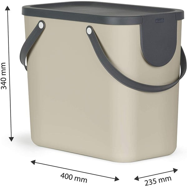 Svjetlo smeđa kanta za smeće za odvojeni otpad od reciklirane plastike 25 l Albula – Rotho-image-2