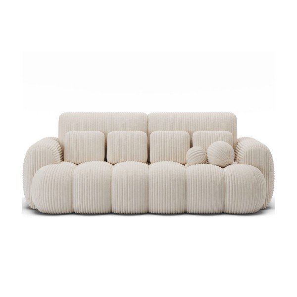 Bež sklopiva sofa od samta 256 cm Cotonn – ELTAP