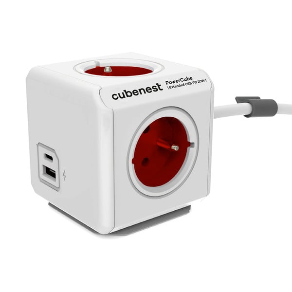 Razdjelnik utičnica 13 cm PowerCube Extended USB – Cubenest