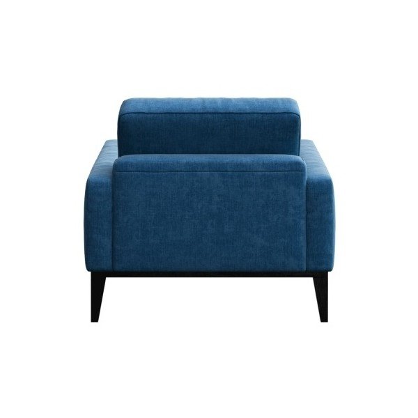 Plava fotelja s drvenim nogama MESONICA Musso Tufted-image-1