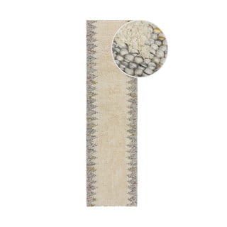 Siva/krem ručno rađena staza od mješavine vune 60x230 cm Minerals Border – Flair Rugs