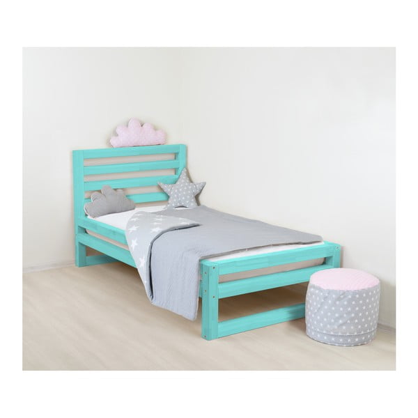 Dječji tirkizno plavi drveni krevet za jednu osobu Benlemi DeLuxe, 180 x 120 cm